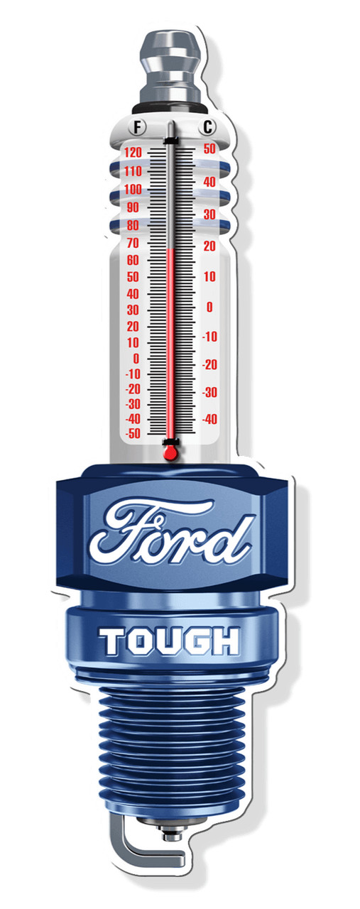 Ford Tough Thermometer Steel Embossed Garage Man Cave Decor 17.50\