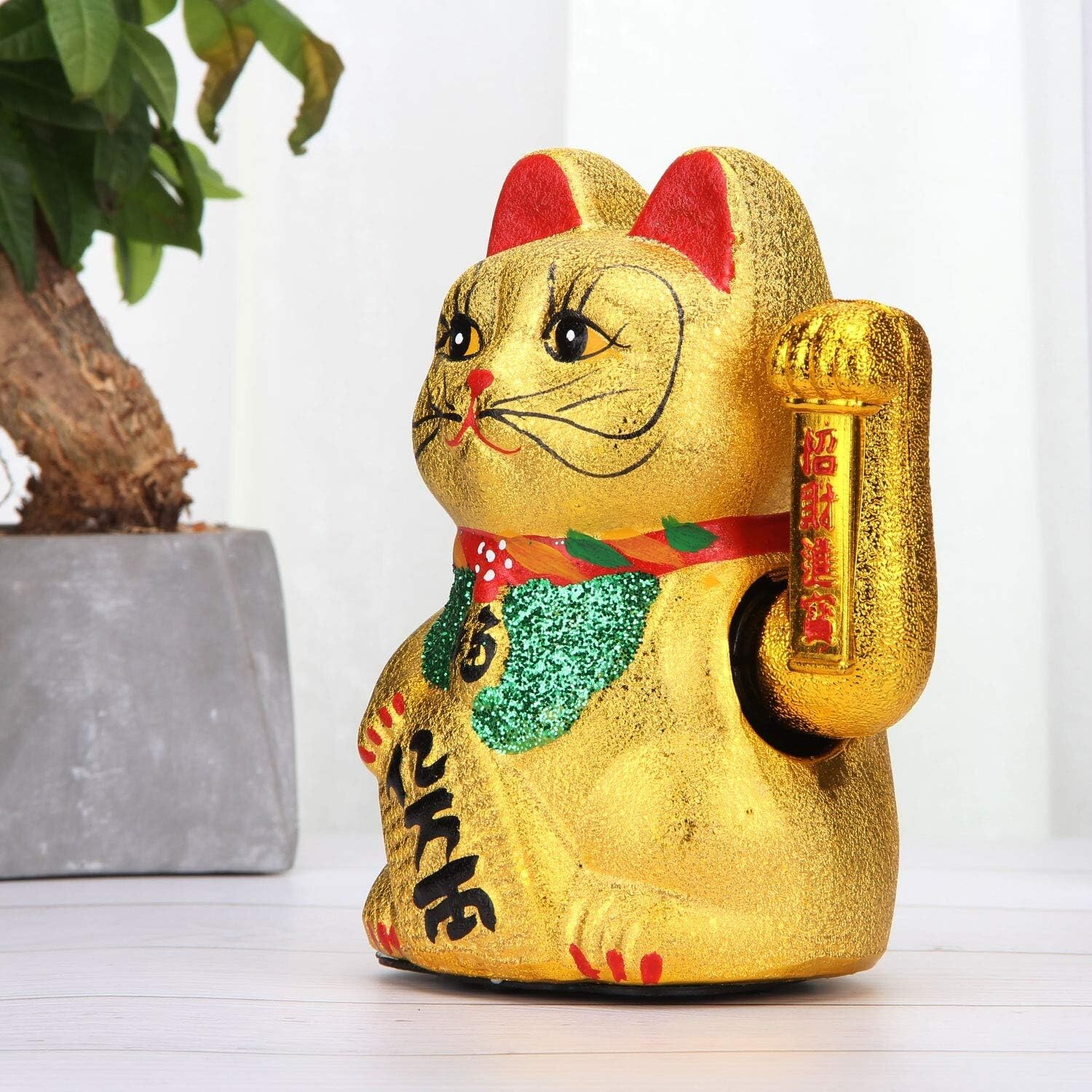 Feng Shui Maneki Neko Lucky Cat Waving Hand Wealth Lucky Cat Ceramic 7 Inches Feng Shui Maneki Neko Lucky Cat Waving Hand Wealth Lucky Cat Ceramic 7 Inches