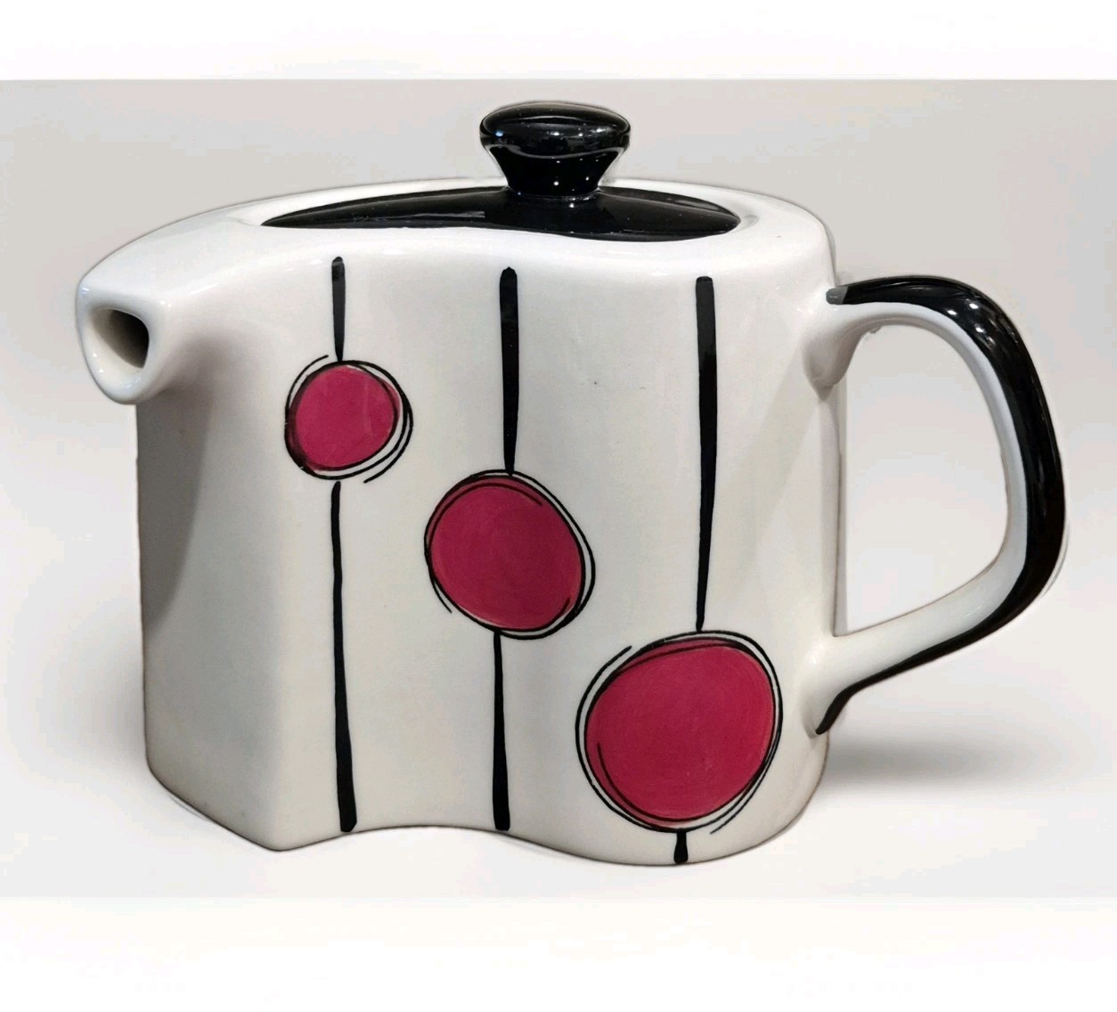Vintage Herman Dodge and Son Hues and Brews 'Orbit' Curved Teapot