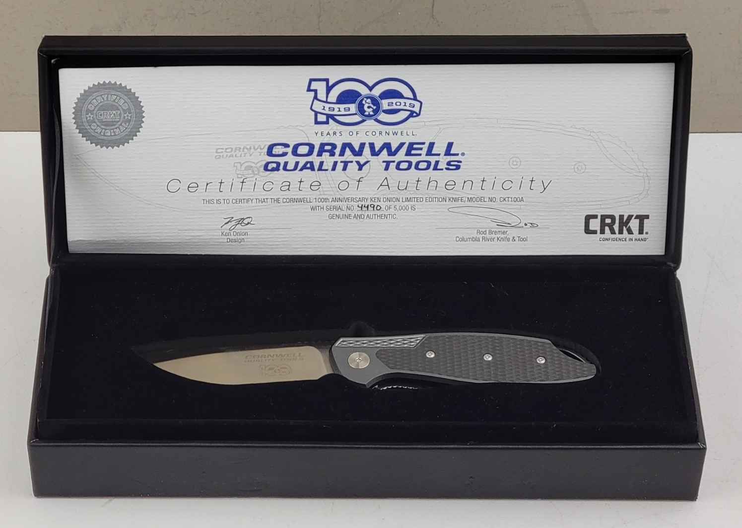 CRKT Ken Onion Design CKT100A Cornwell Tools 100th Anniversary Folding Knife CRKT Ken Onion Design CKT100A Cornwell Tools 100th Anniversary Folding Knife
