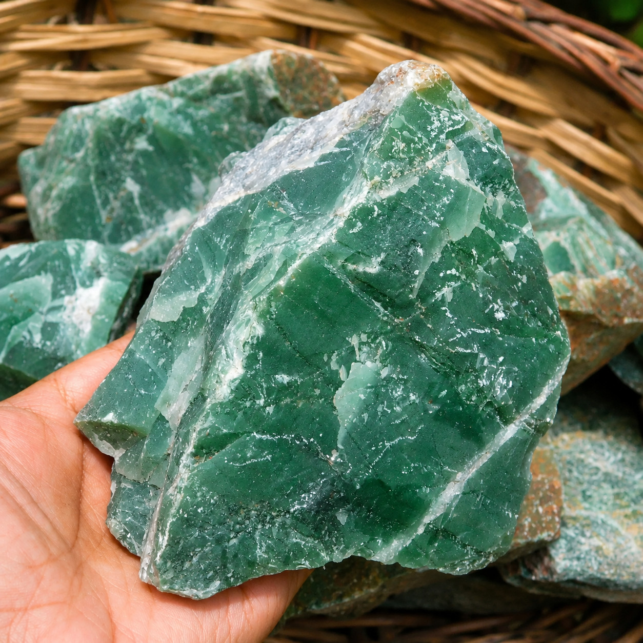 Natural Green Jade Rough Raw Gemstone 1LB Untreated Crystal Lapidary Cabbing