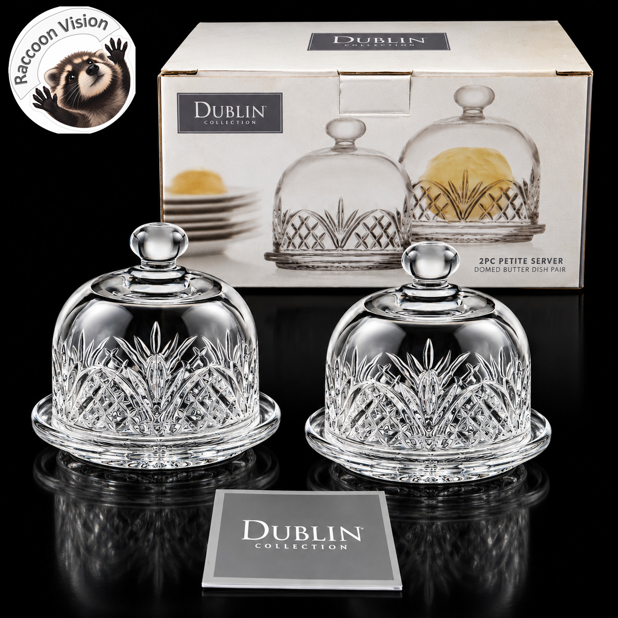 GODINGER DUBLIN MINI CRYSTAL BUTTER PARFAIT SERVER DOME 4 GODINGER DUBLIN MINI CRYSTAL BUTTER PARFAIT SERVER DOME 4