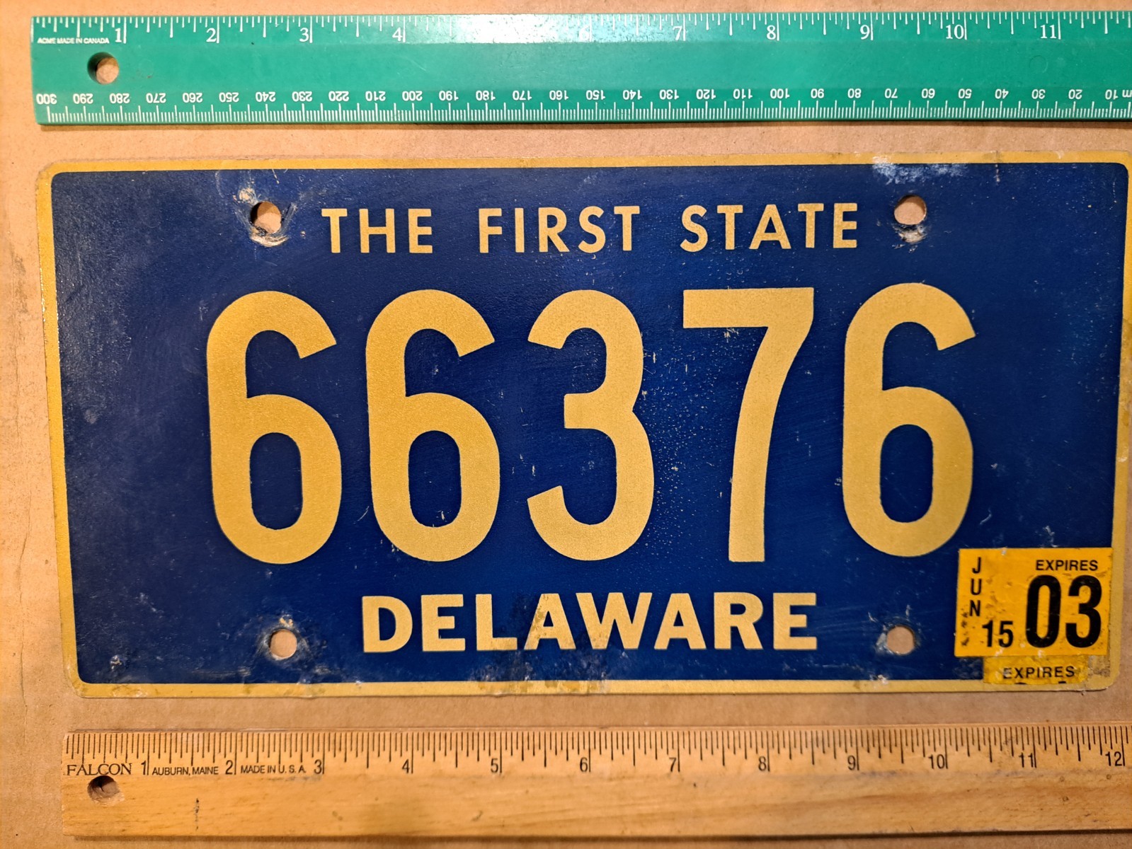 License Plate, Delaware, 2003, Passenger, 66376 License Plate, Delaware, 2003, Passenger, 66376