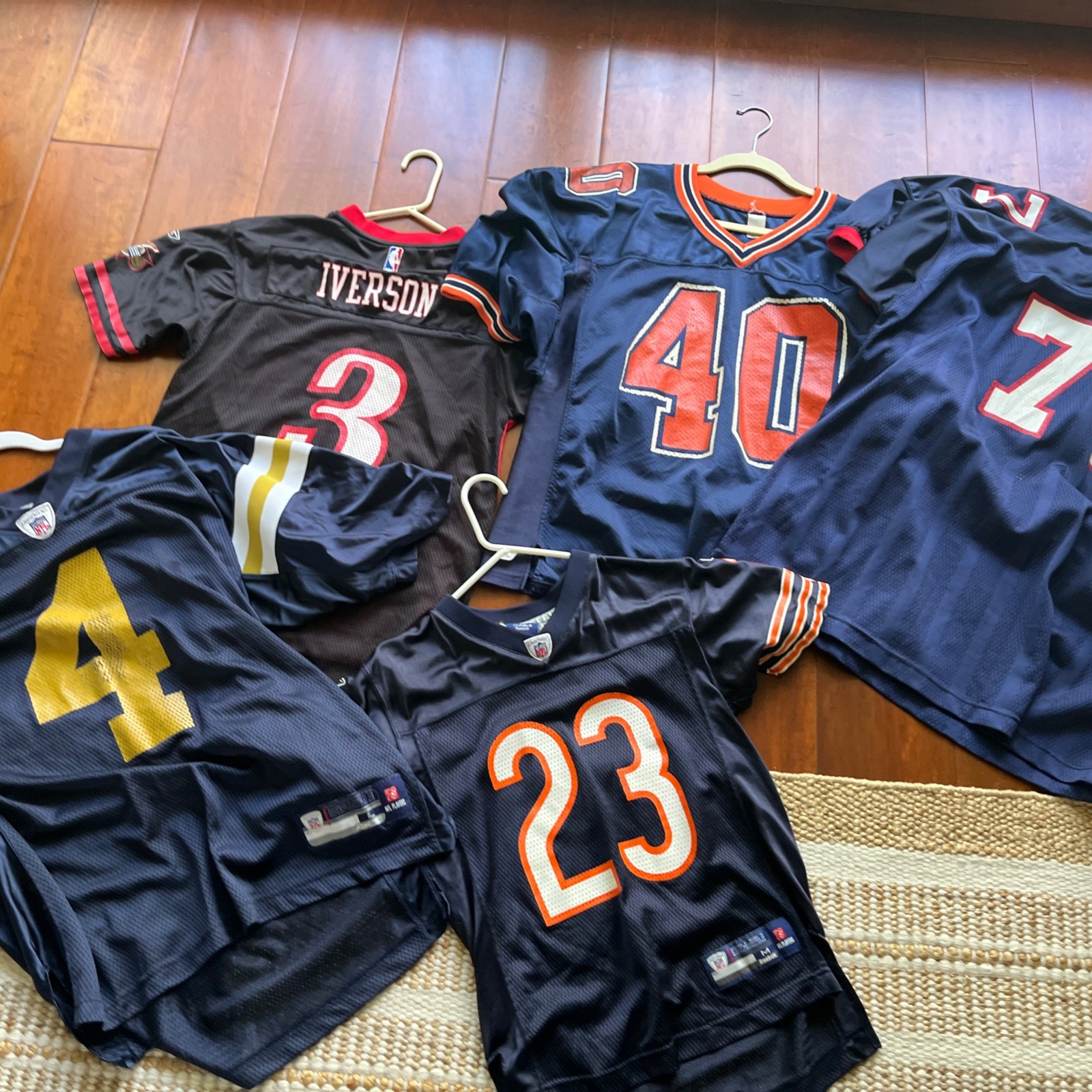 Lot Of 5 Old Jerseys Ridell Iverson Reebok More Lot Of 5 Old Jerseys Ridell Iverson Reebok More