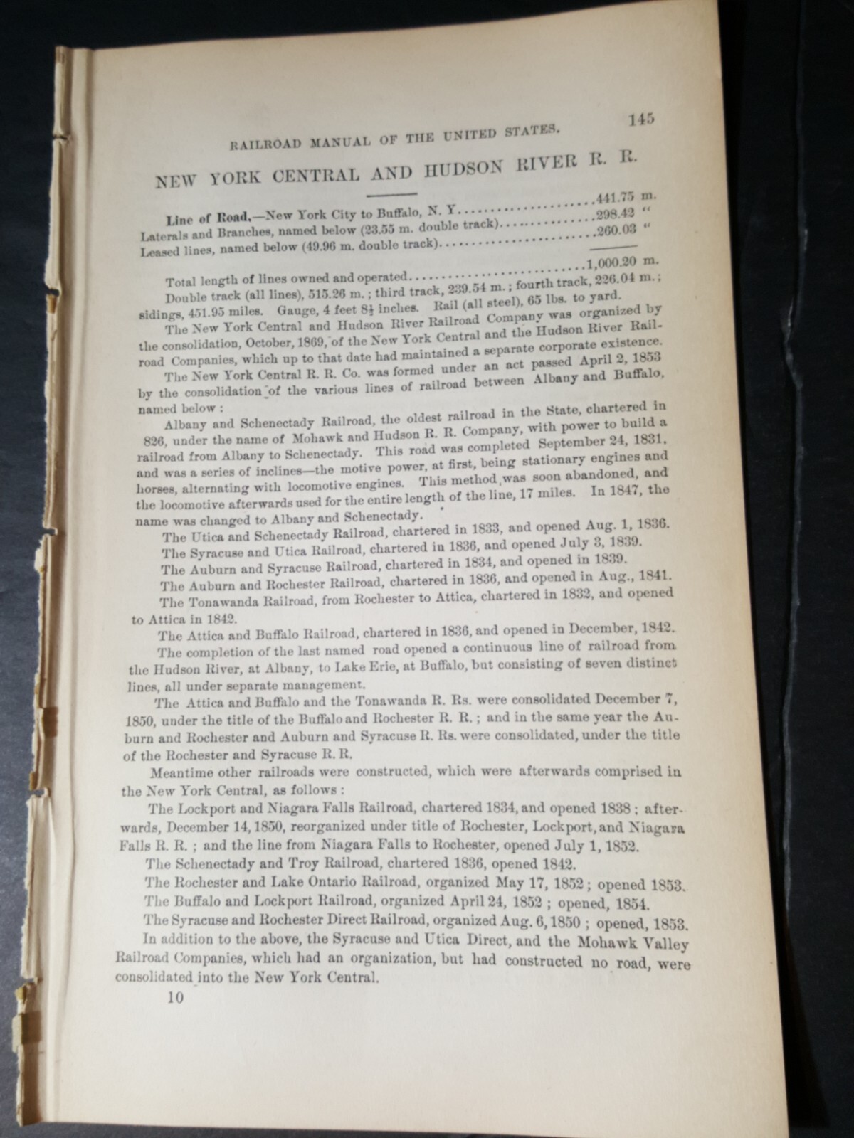 1878 original train report New York Central & Hudson River Railroad NYC Buffalo 
