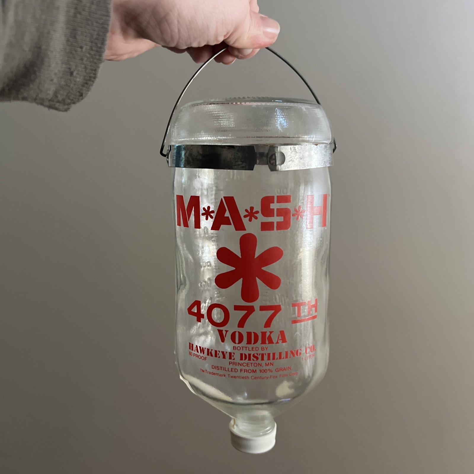 Vintage M*A*S*H 4077th I.V. Drip Vodka Dispenser Bottle 1983 Hawkeye Distillery 