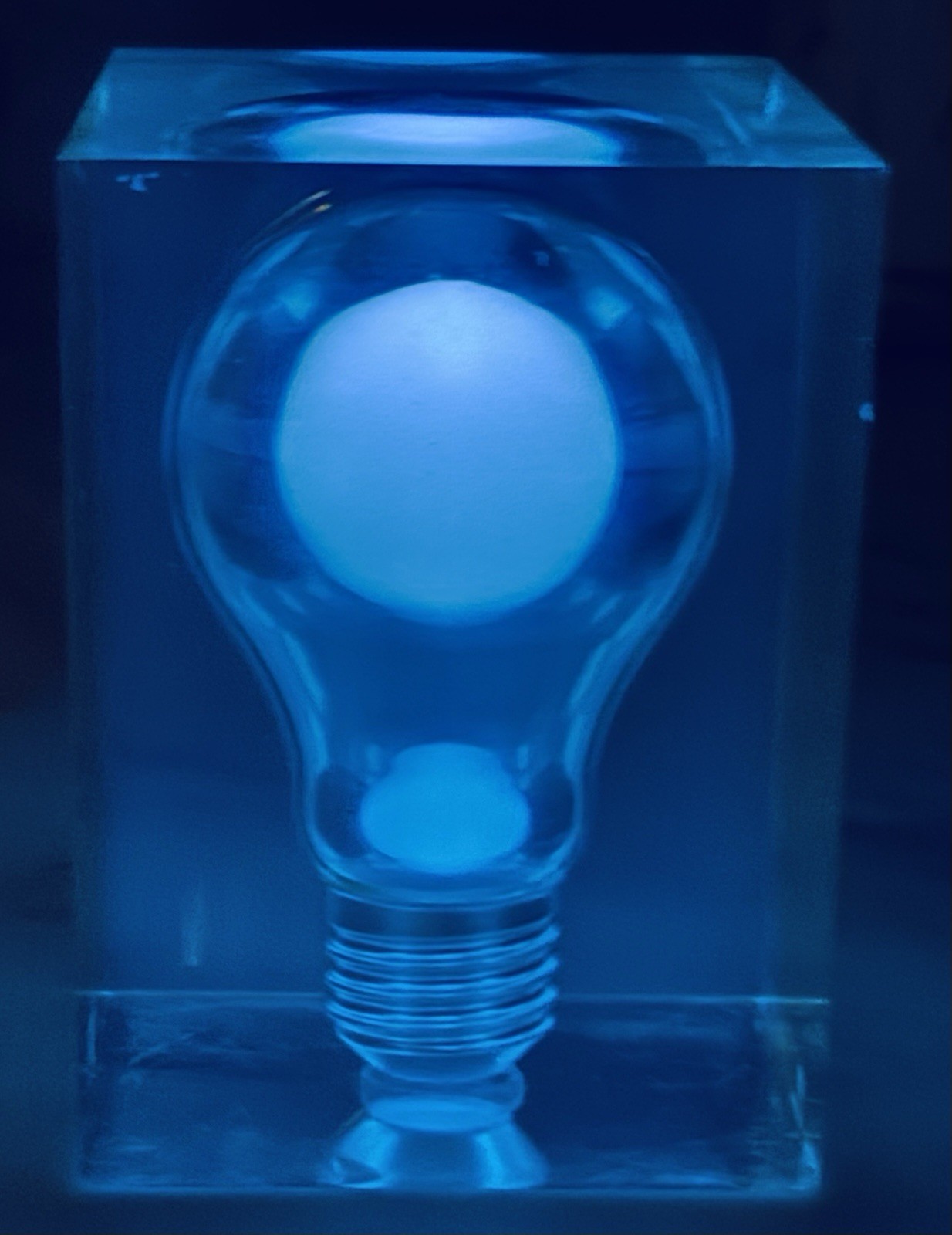 GIRAUDON/LIGHT BULBGLOW IN DARK/VINTAGE/LUCITE EMBEDDED/ POP ART/MCM/ TESTED/EUC