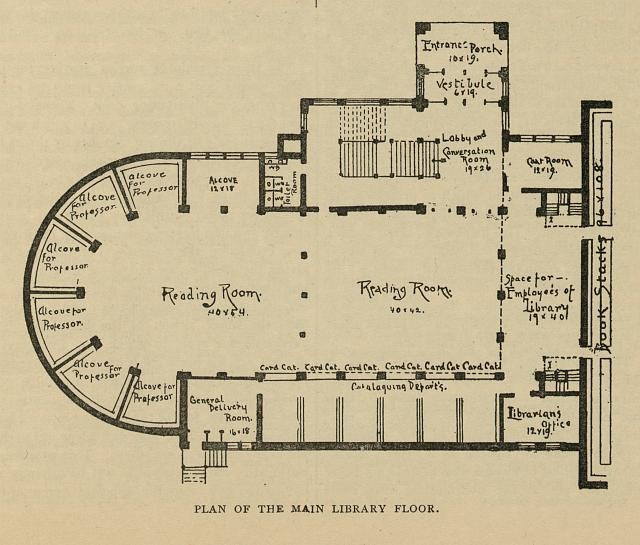 Photo:Philadelphia PA University of Pennsylvania Library Floor Plan 1888