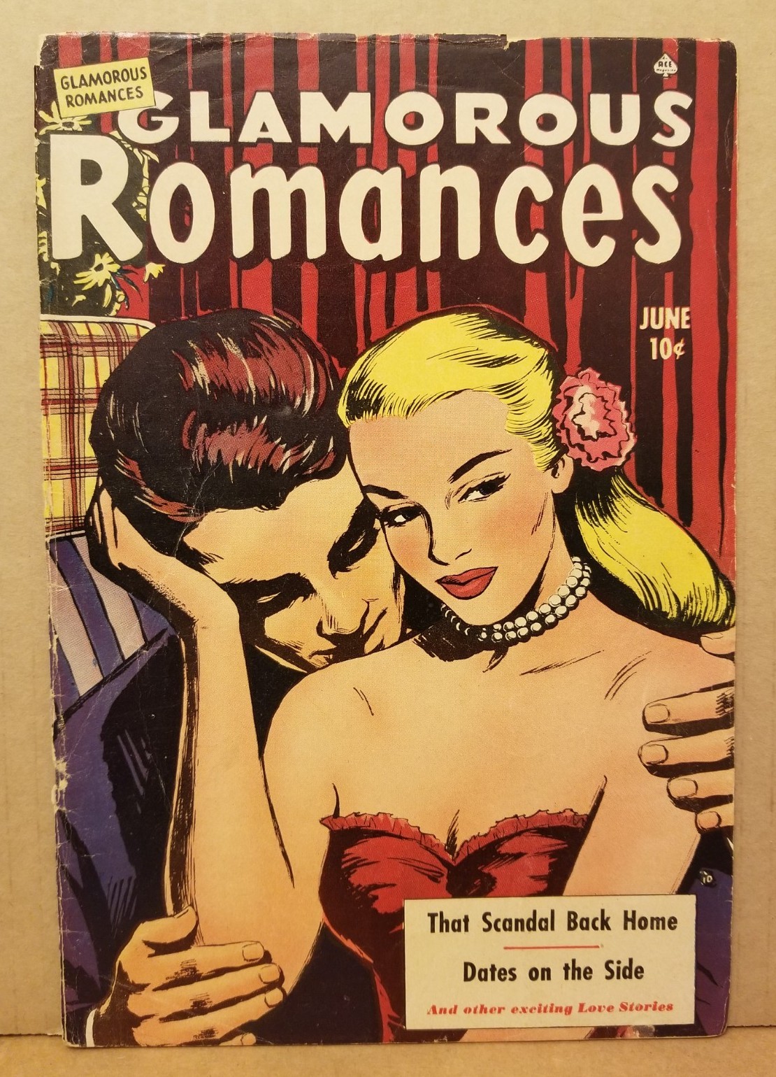GLAMOROUS ROMANCES #52 GD+ CLASSIC ALICE KIRKPATRICK GGA COVER 1951 ACE SCARCE