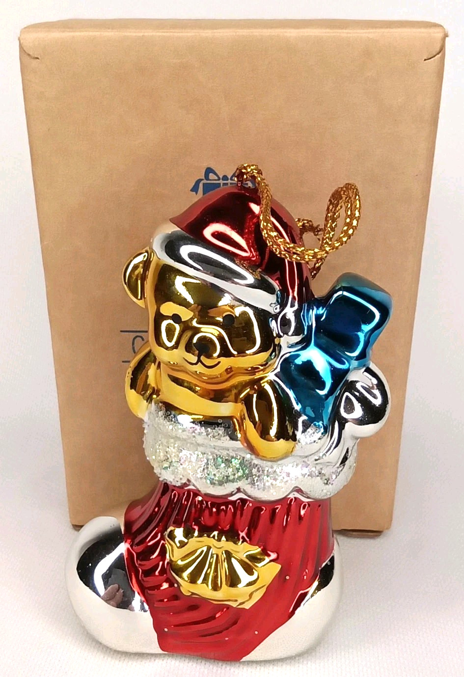 VTG 1998 Avon Brilliant Festive Stocking Christmas Ornament With Original Box