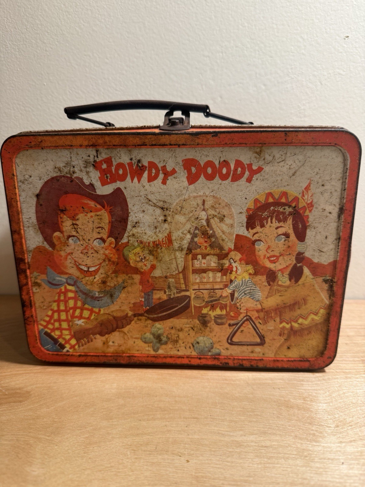Vintage 1954 Howdy Doody Metal Lunch Box ADCO Liberty Cowboy Western TV Vintage 1954 Howdy Doody Metal Lunch Box ADCO Liberty Cowboy Western TV