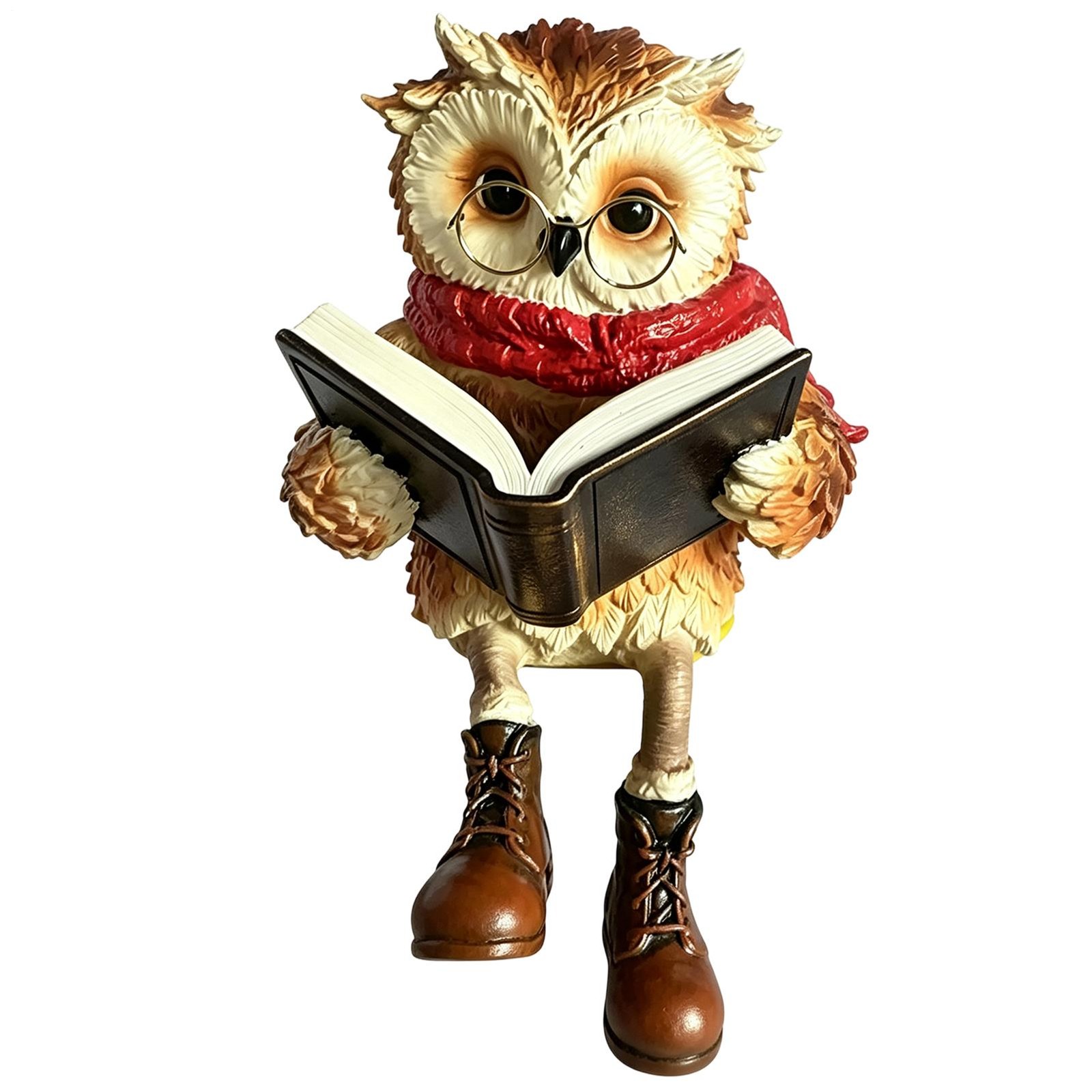 Reading Owl Figurine, Little Readers Cute Bookshelf Decor