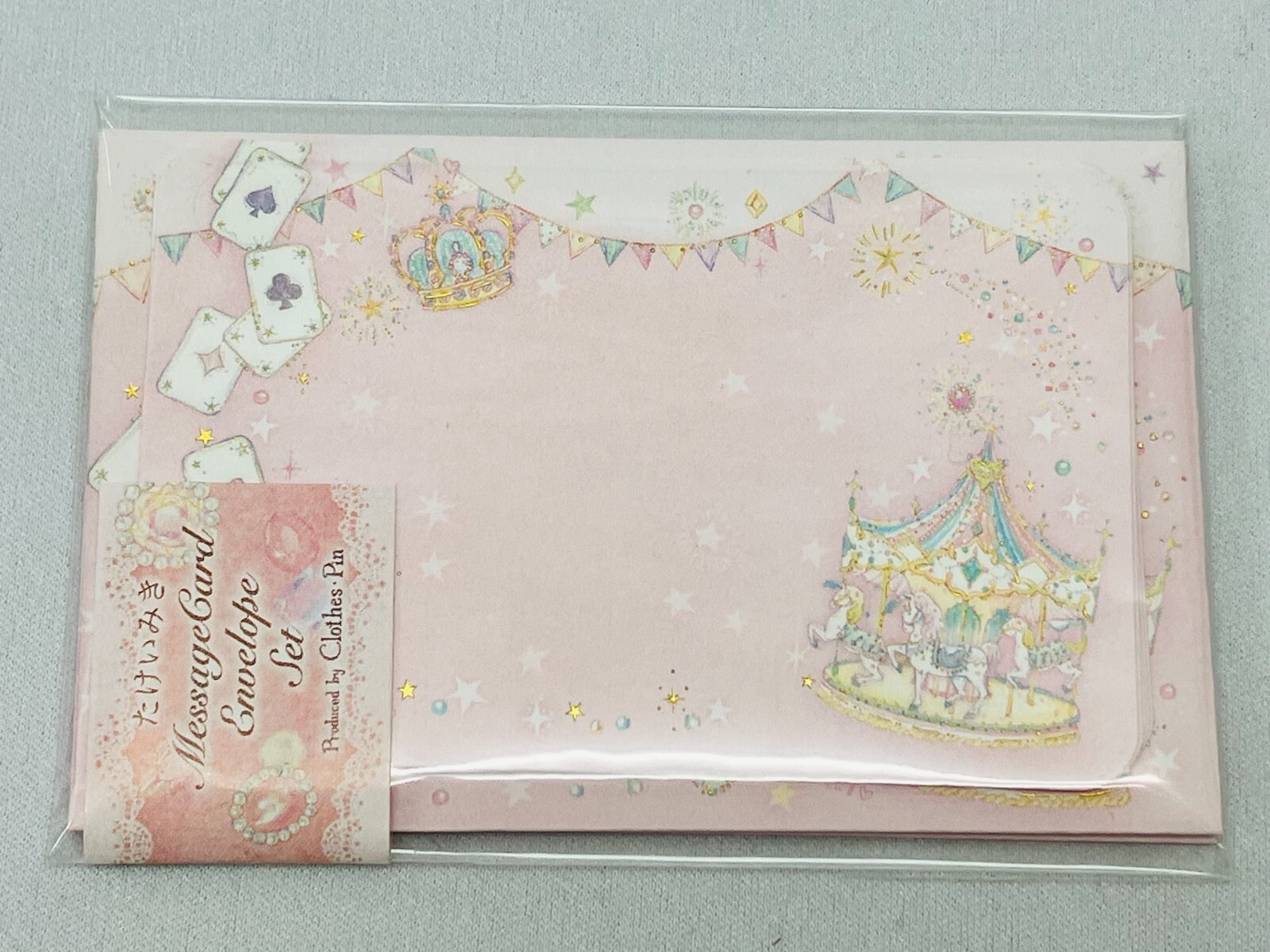 Miki Takei mini Message card envelope set 5 sheets / Pink color Japan New