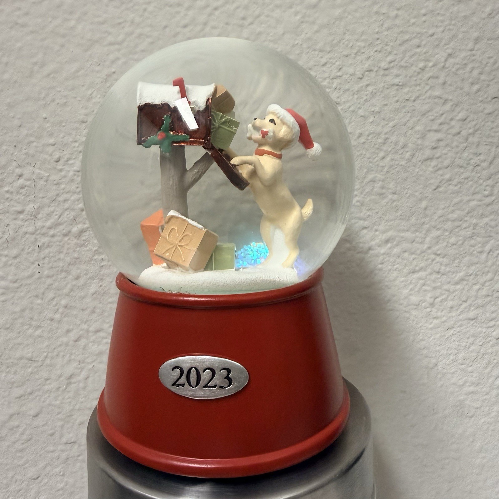 2023 Target Wondershop Christmas Musical Puppy Dog Mailbox Snow Water Globe