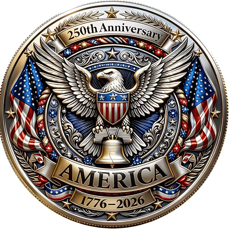 USA 250th Anniversary Commemorative Double-Sided Challenge Gift Coin 1776-2026
