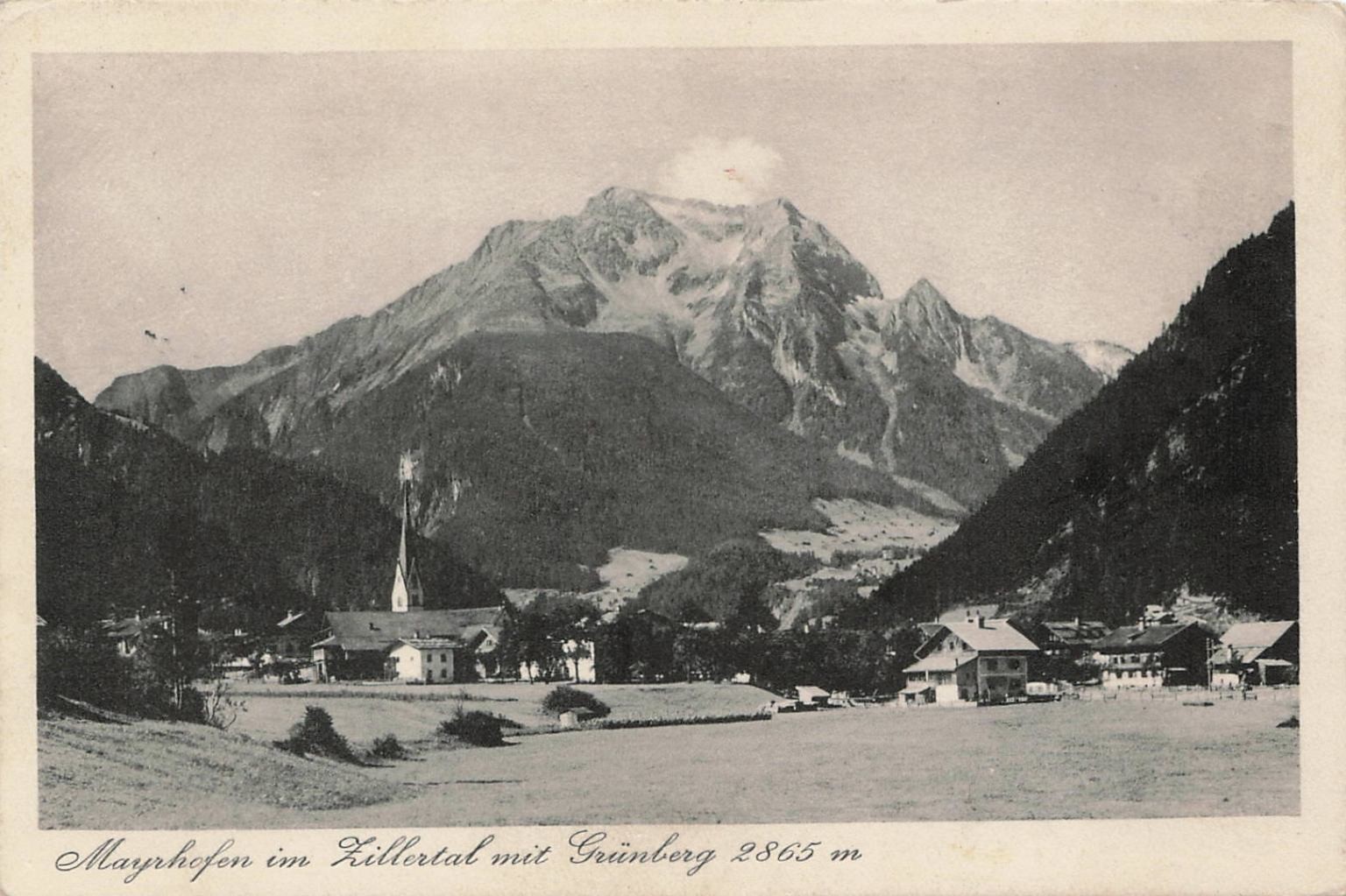 Mayrhofen Zillertal, Grünberg Mountain Austria RPPC , Tiroler Kunstverlag Mayrhofen Zillertal, Grünberg Mountain Austria RPPC , Tiroler Kunstverlag