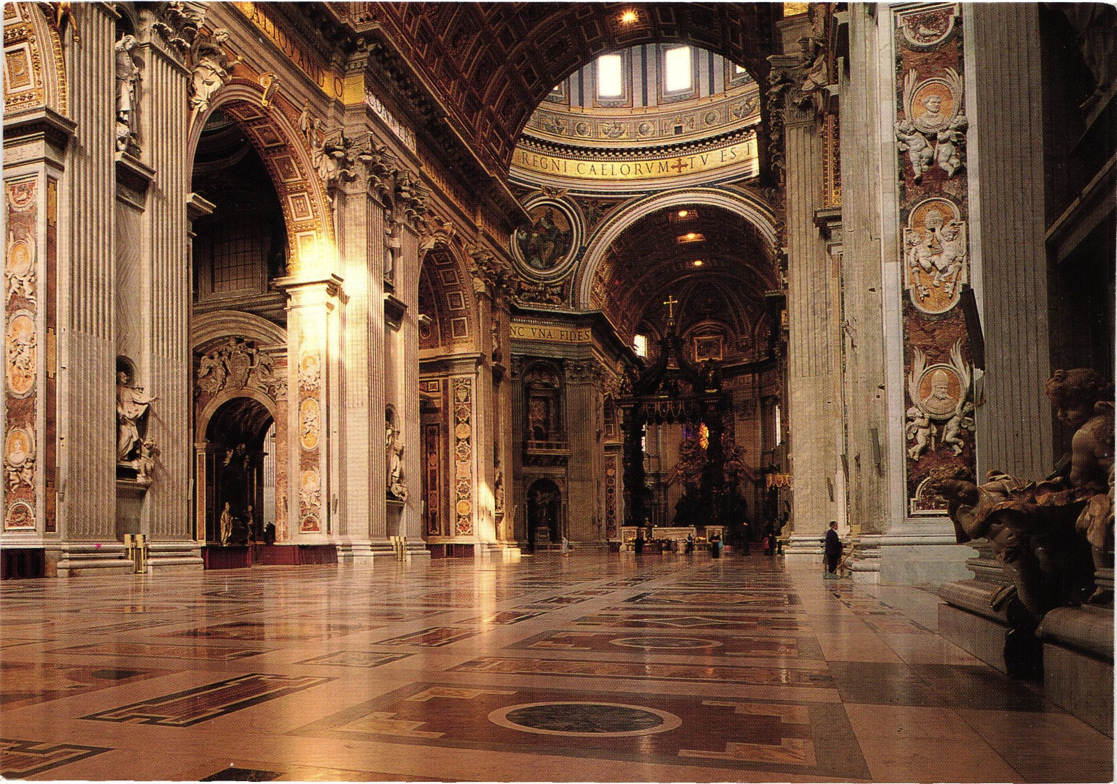 Vintage St Peter\'s Basilica Interior Rome Italy Vatican Plurigraf Postcard Vintage St Peter\'s Basilica Interior Rome Italy Vatican Plurigraf Postcard