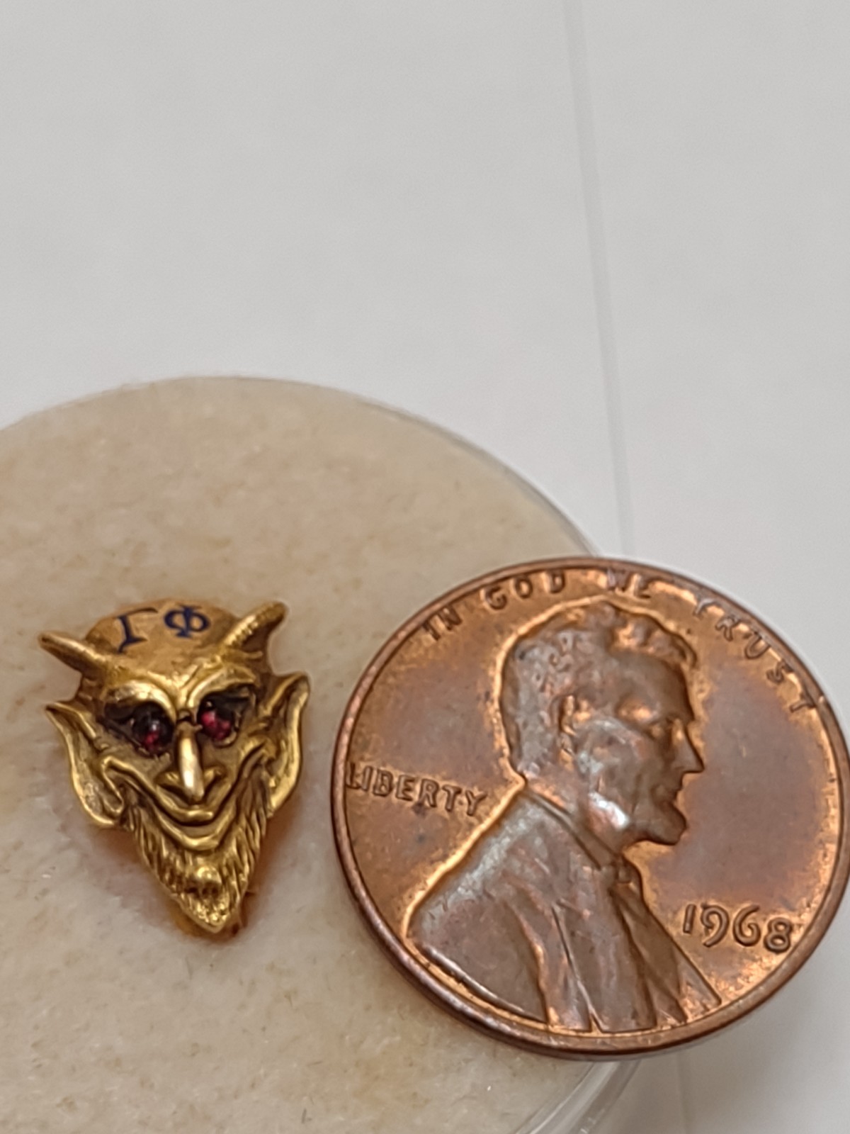 RARE 1905-50 Wilberforce University Fraternity 14kt. gold pin Gamma Phi devil RARE 1905-50 Wilberforce University Fraternity 14kt. gold pin Gamma Phi devil