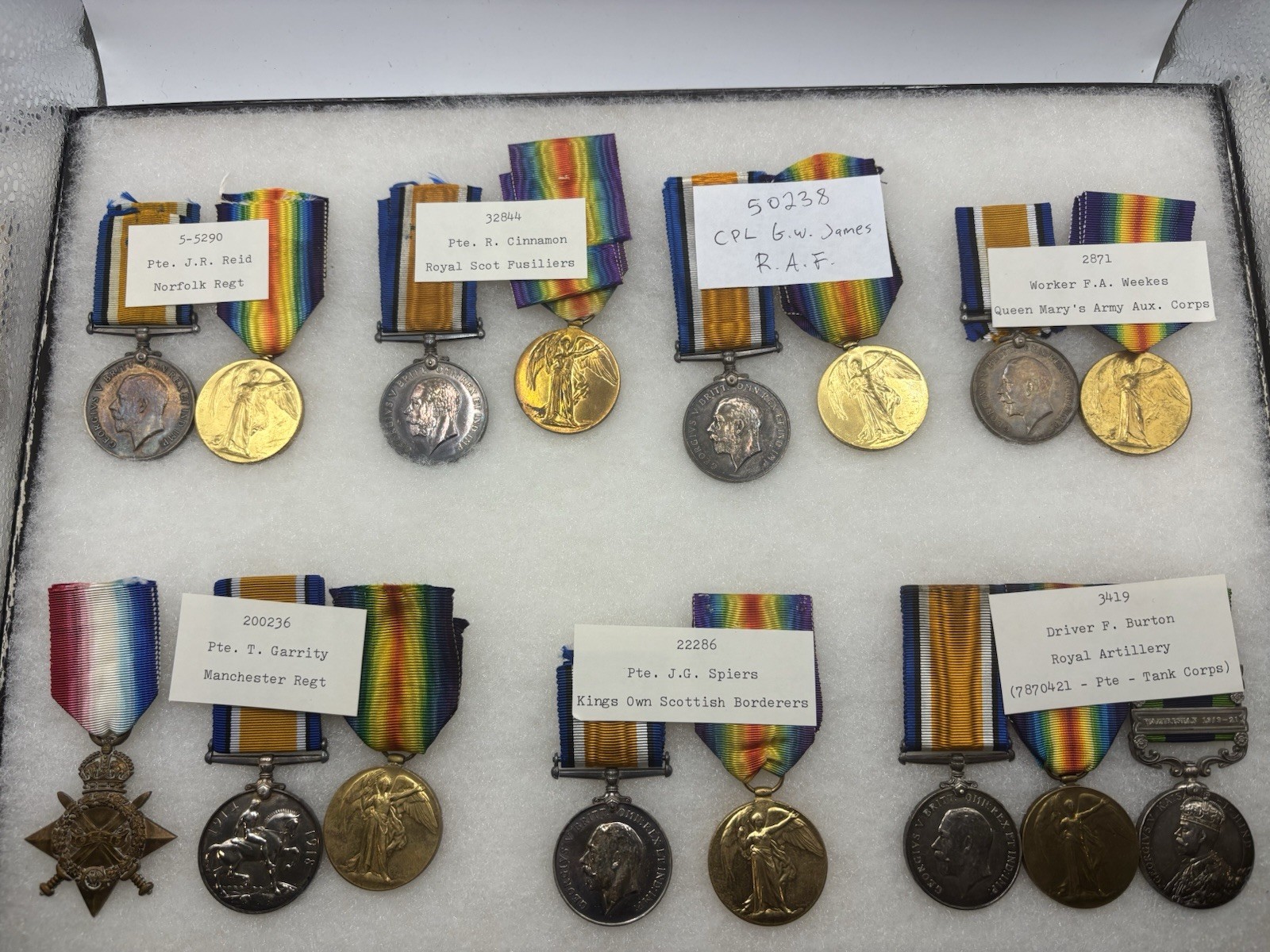 WWI British Medal Collection Of Campaign Trios And Pairs