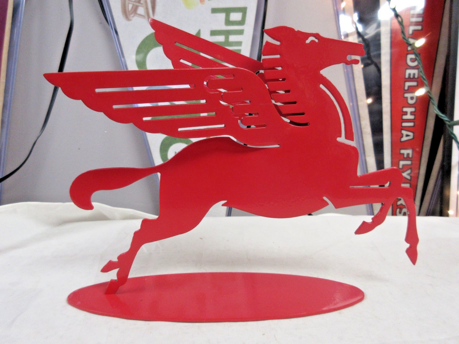 Exxon Mobil Red Pegasus Statue Employee Award Steel Desk / Garage Sculpture 10 Exxon Mobil Red Pegasus Statue Employee Award Steel Desk / Garage Sculpture 10