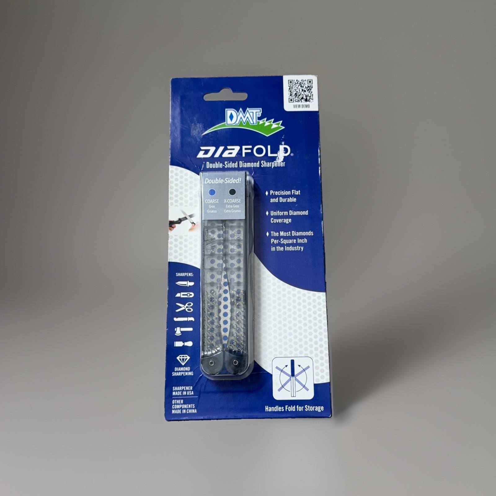 New DMT Diafold Double Sided Diamond Knife Sharpener Coarse / Extra-Coarse FWCX