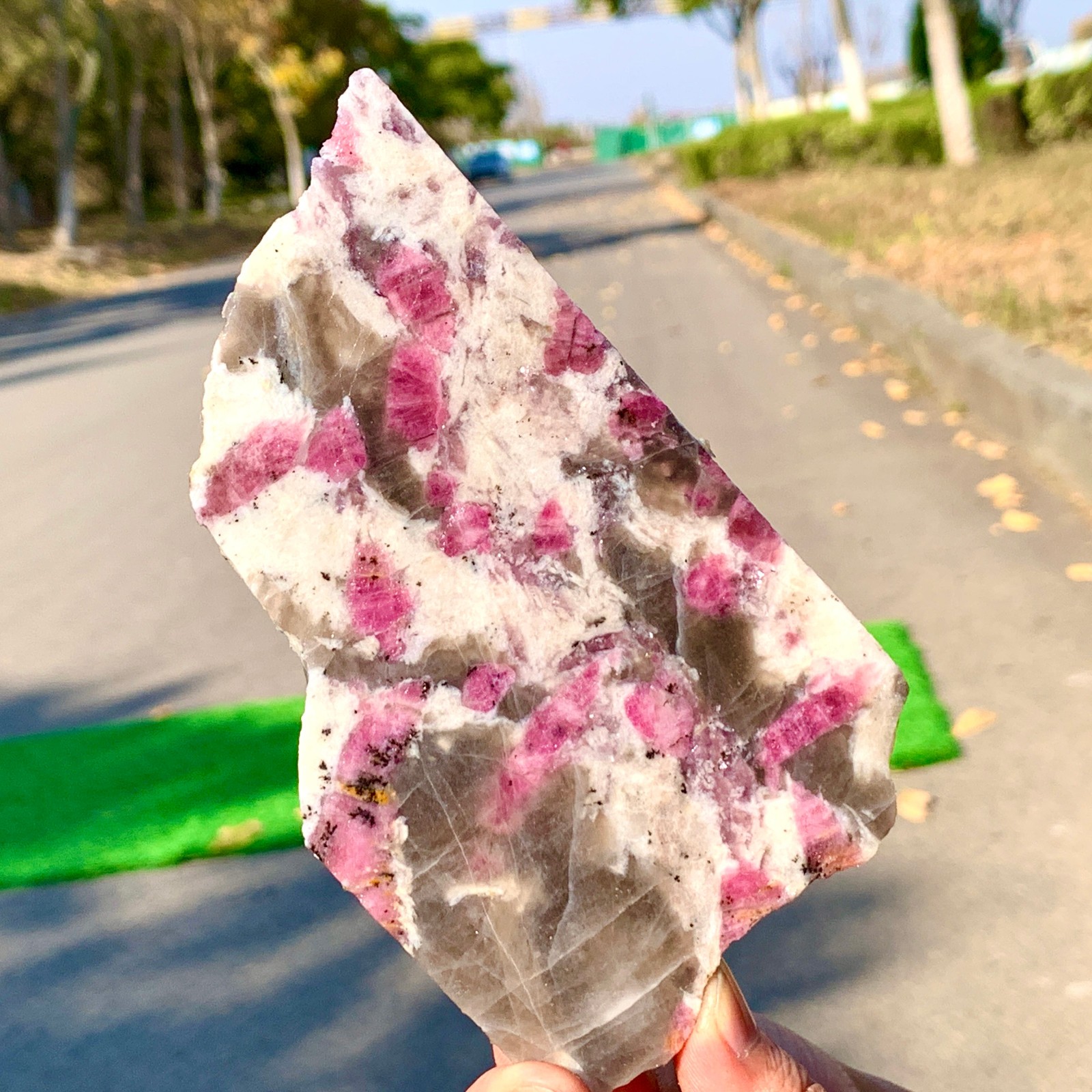 151G Natural Plum Blossom Tourmaline Pink Crystal flake-shaped Gemstone Healing