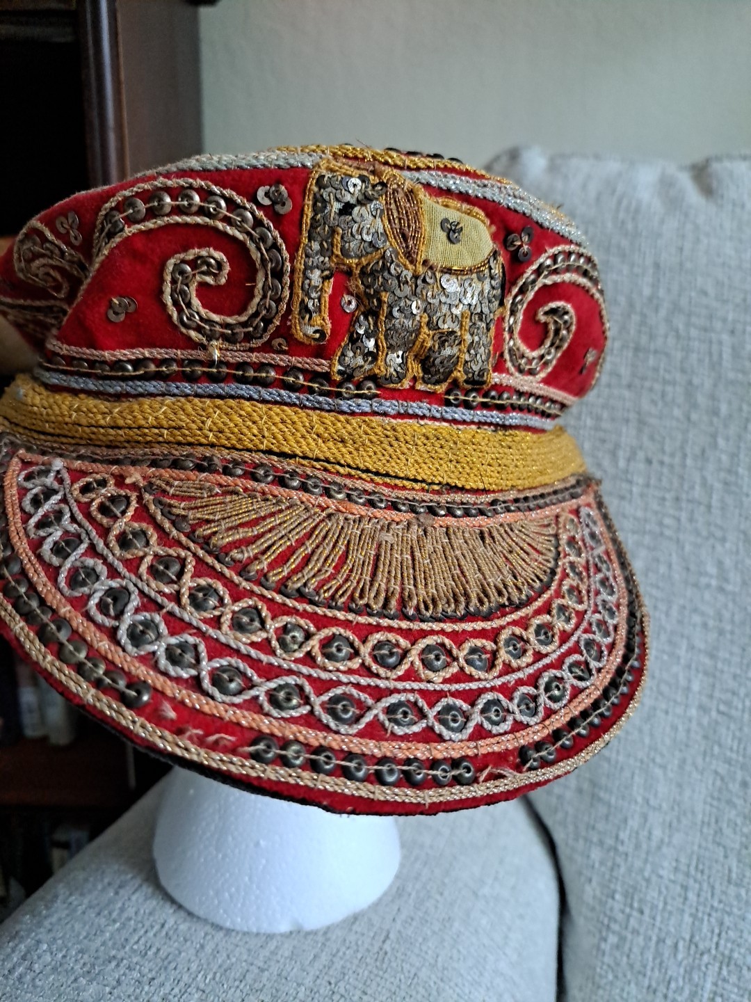 Vintage Elephant/Horse Ethnic Cap Hat Embroidered Burma Myanmar Thailand Vintage Elephant/Horse Ethnic Cap Hat Embroidered Burma Myanmar Thailand