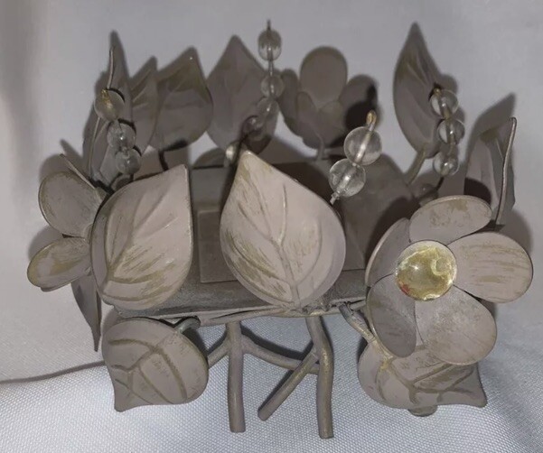 NOB Partylite Bronze Metal Golden Leaves Square votive candle holder P7281