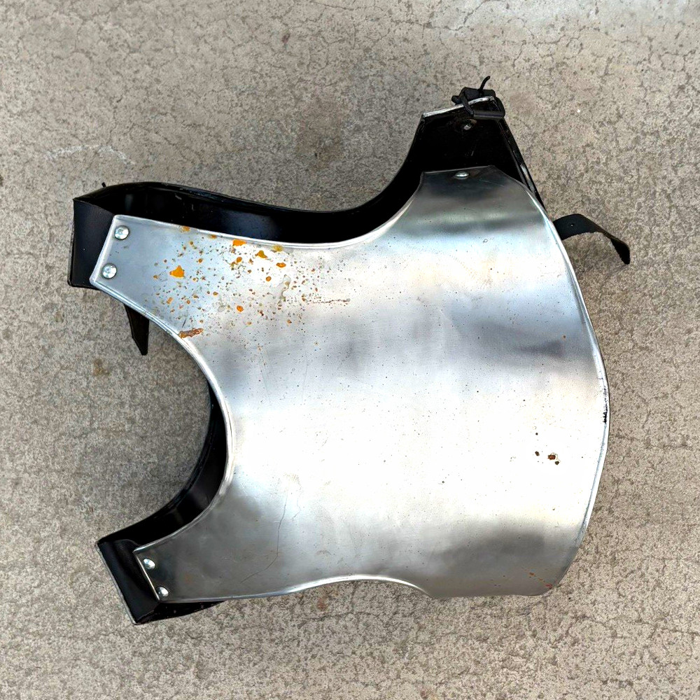 Medieval Steel Chest Armor Breastplate Cuirass, Decorative Repro Silver/Black