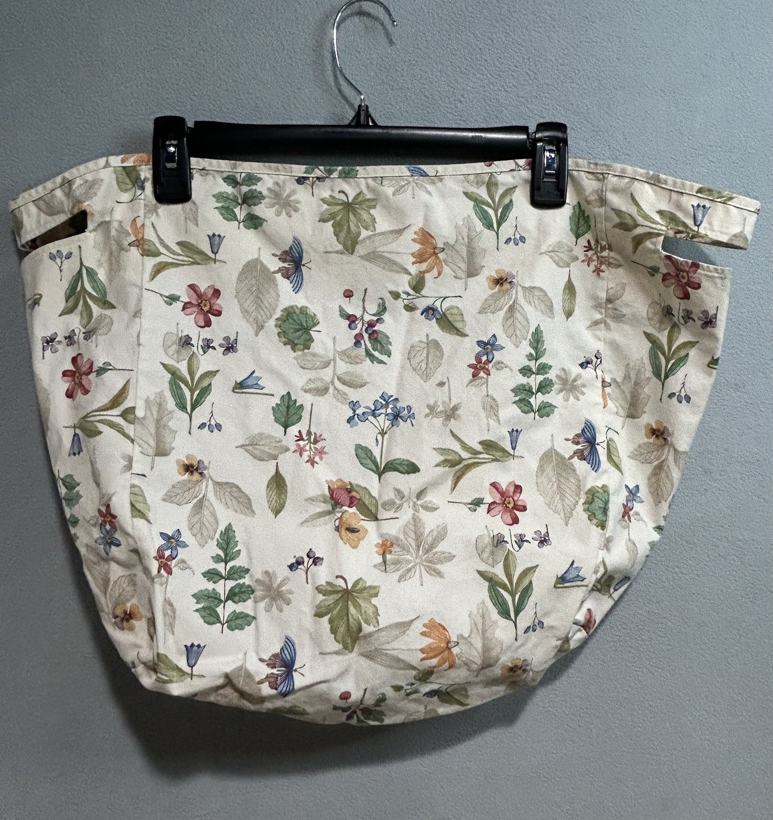 Longaberger Botanical Fields Cotton Basket Liner 14x9x12.5 Newspaper Basket?