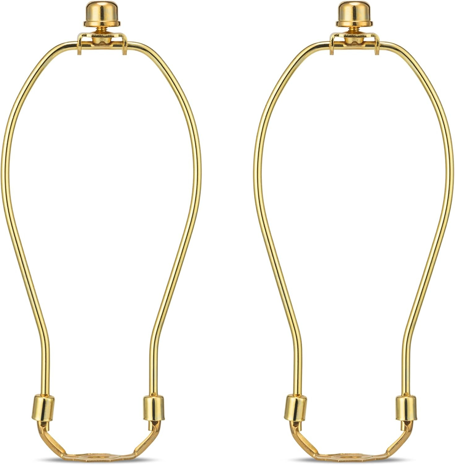 Brass 8 Inch Lamp Harp - 2 Set, Detachable Shade Holder for Table & Floor Lamps,