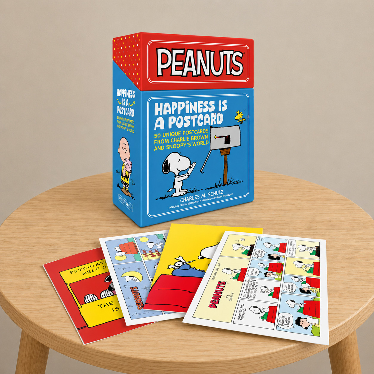 Peanuts Happiness Is a Postcard 50 Unique Snoopy Charlie Brown Postcard Set