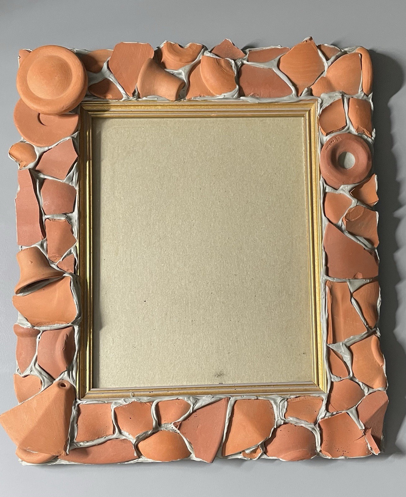 MACKENZIE-CHILDS Victorian Putty Jug Pottery Shards Picture Frame 8x10”