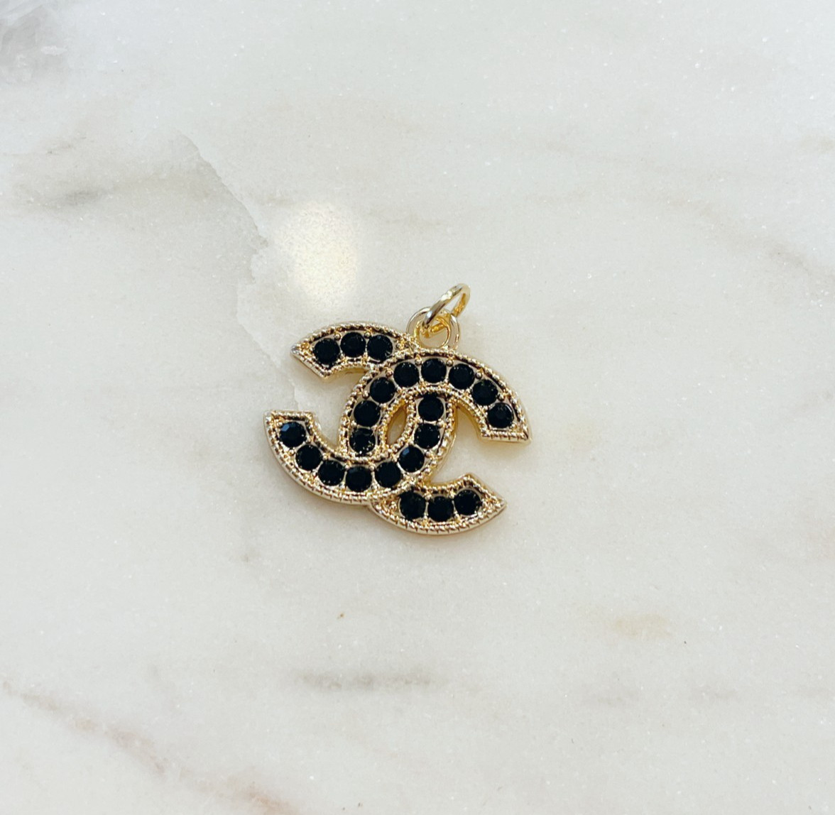 1pc Designer Gold Black Rhinestone Zipperpull 1pc Designer Gold Black Rhinestone Zipperpull