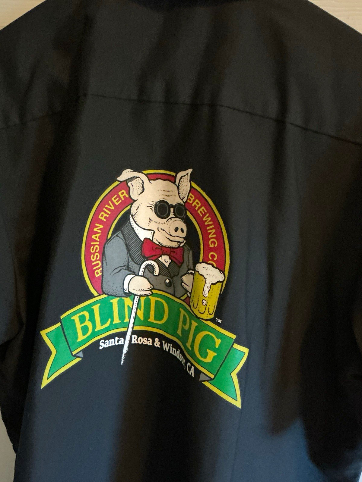 Red Kap Russian River Brewing Co Blind Pig Black Button-Down Work Shirt large 