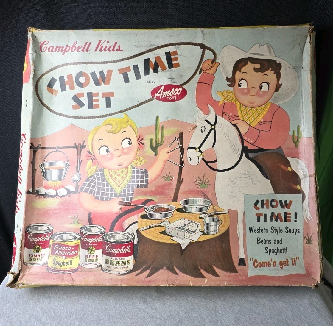 1956 Amsco Campbell Kids Soup Chow Time Set No.517 - Missing Soup Cans