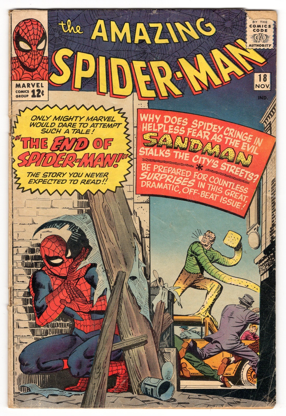 Amazing Spider-Man 18 1964 Marvel Comics VG- 3.5 1st App Ned Leeds Early Sandman