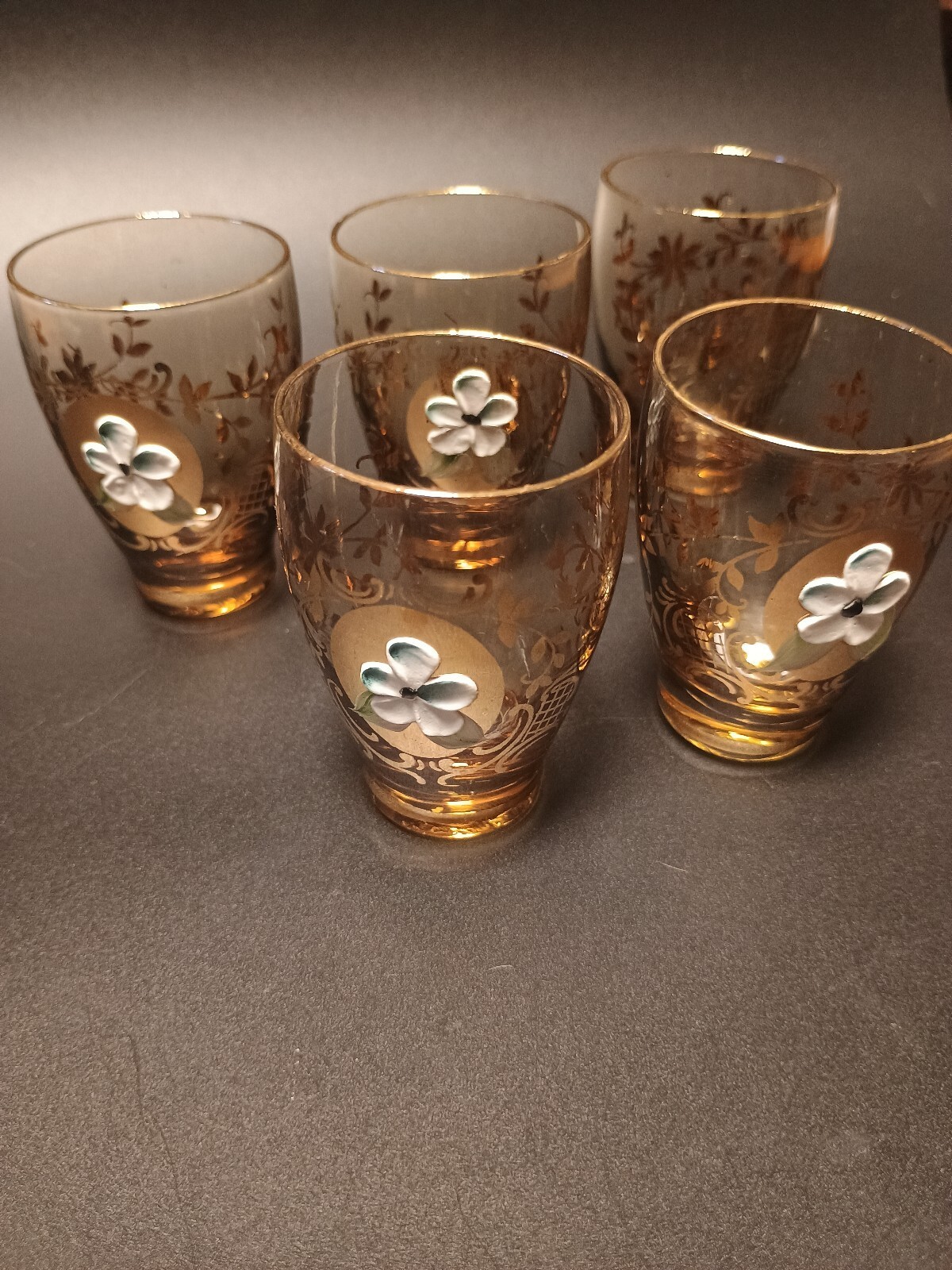 Certified vintage bohemian Czechoslovakian shot glasses Certified vintage bohemian Czechoslovakian shot glasses