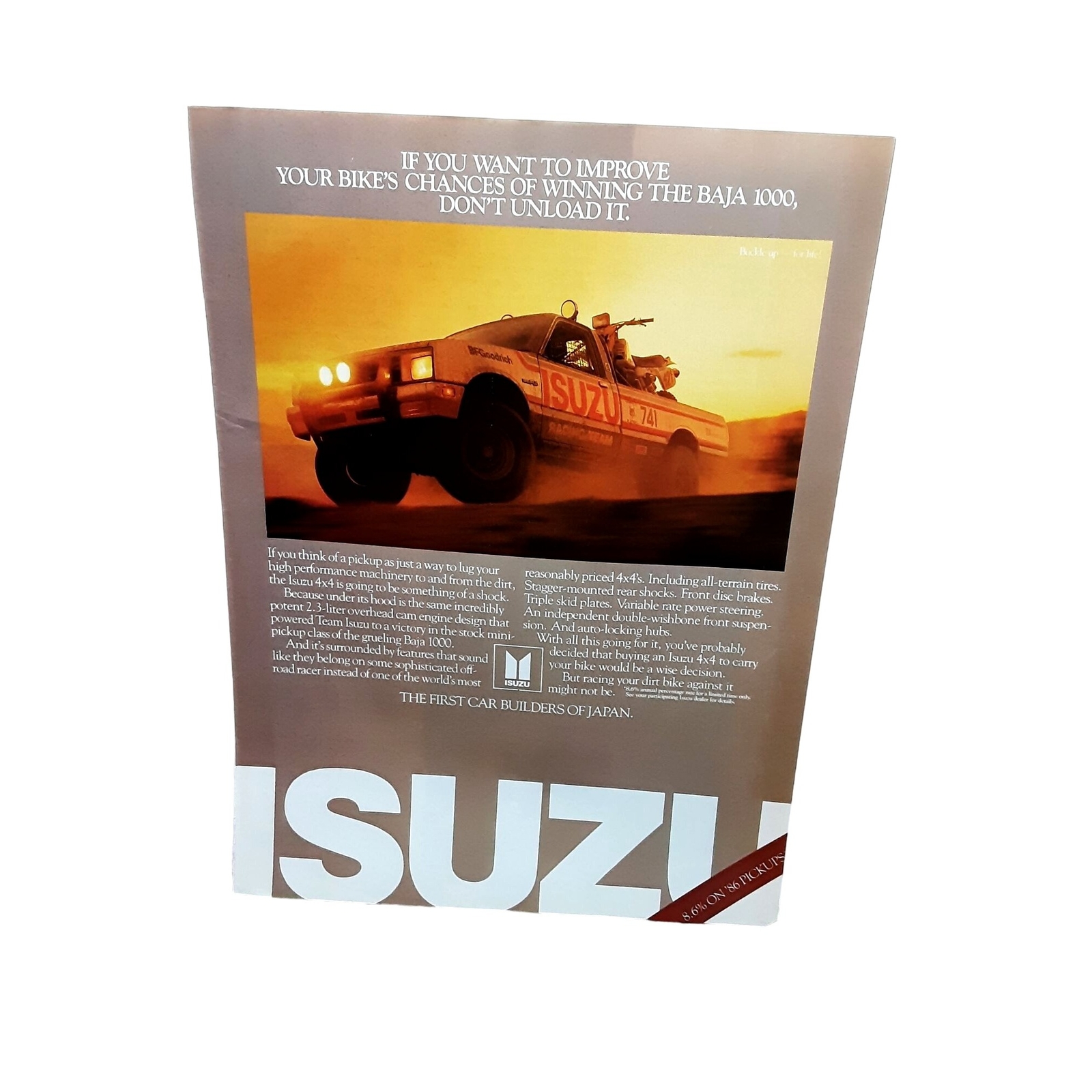 1985 Isuzu 4x4 Truck Baja 1000 Print Ad 1985 Isuzu 4x4 Truck Baja 1000 Print Ad