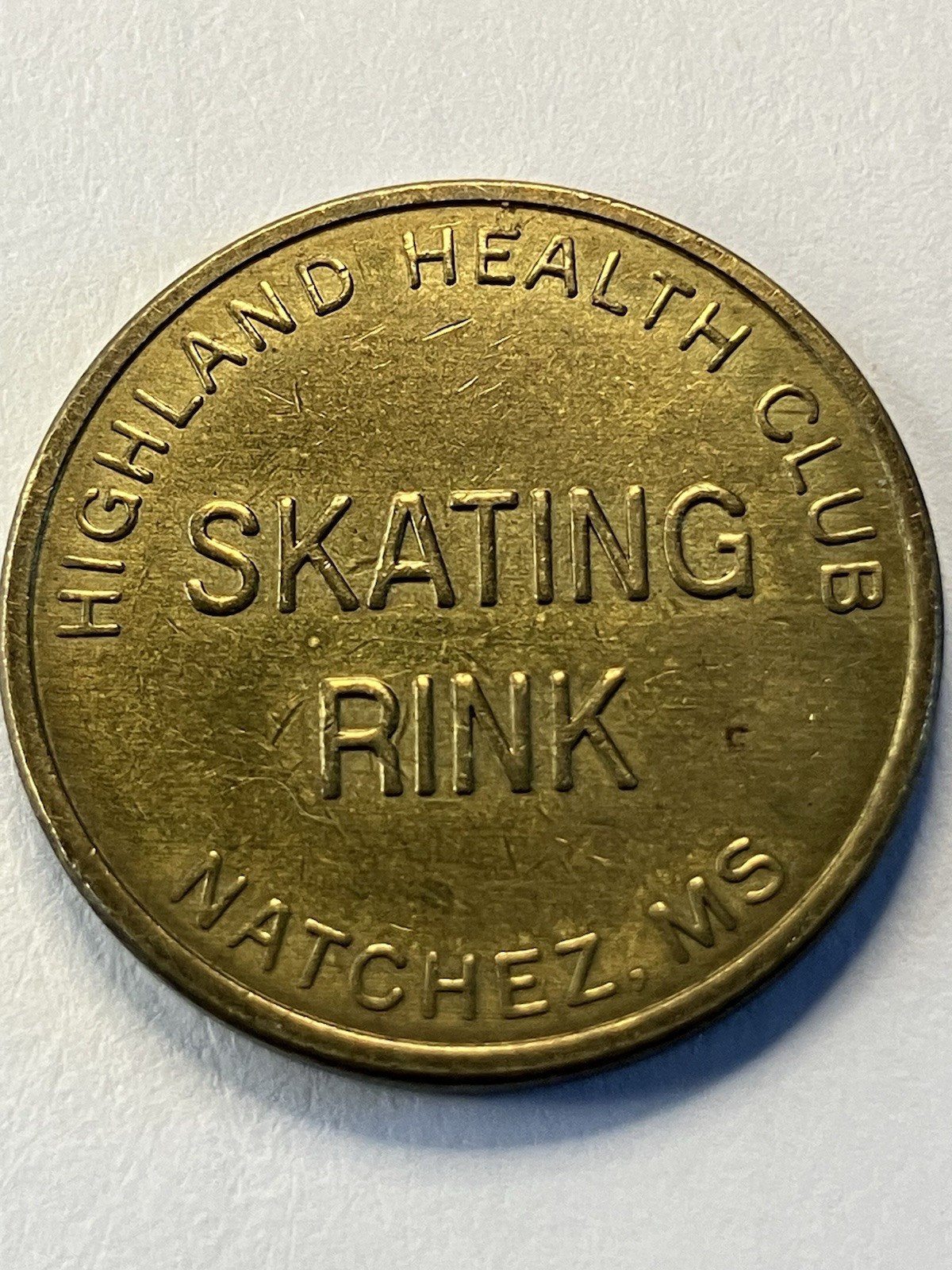Rare Highland Health Club Skating Rink Token Natchez Mississippi Obsolete #up1