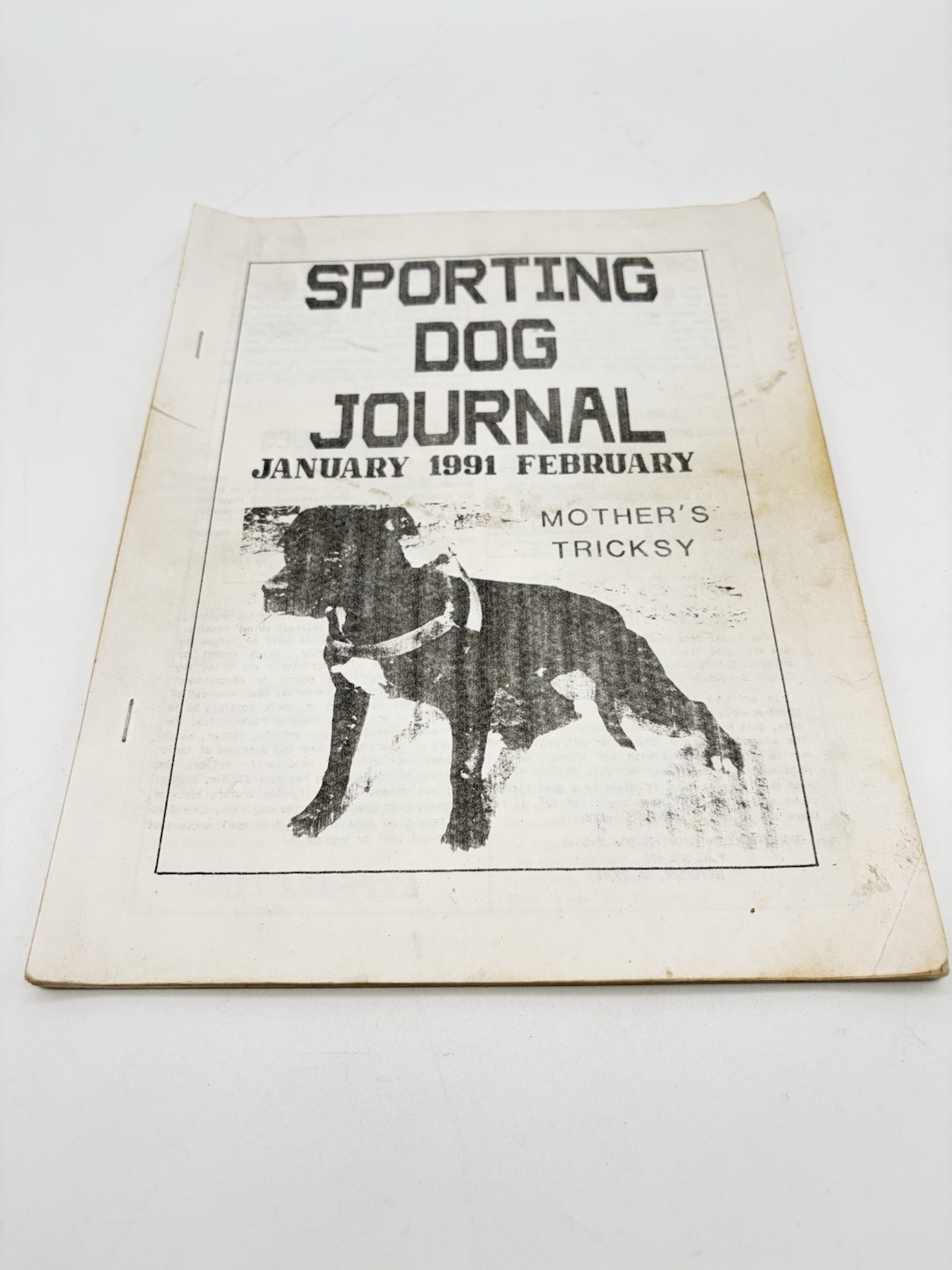 Sporting Dog Journal Jan/Feb 1991 Mother's Tricksy APBT Pit Bull Magazine Rarе Sporting Dog Journal Jan/Feb 1991 Mother's Tricksy APBT Pit Bull Magazine Rarе