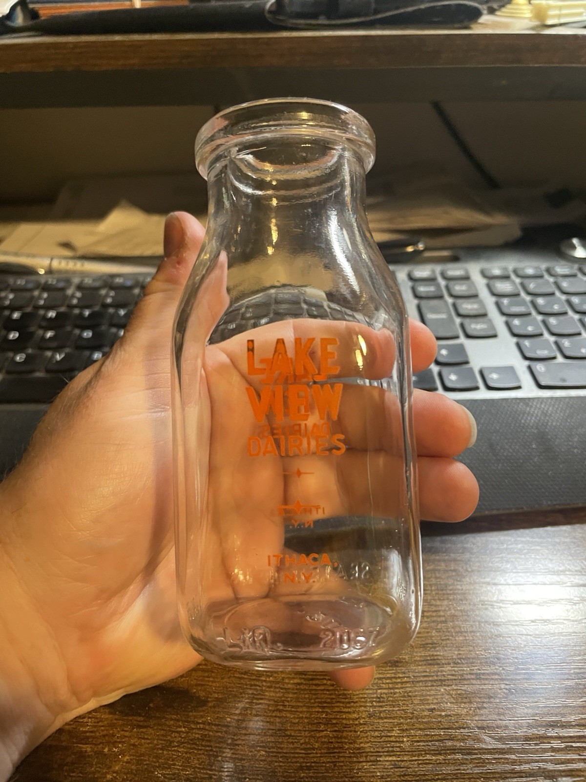 Vintage Lake View Dairies Milk Bottle - Ithaca, New York