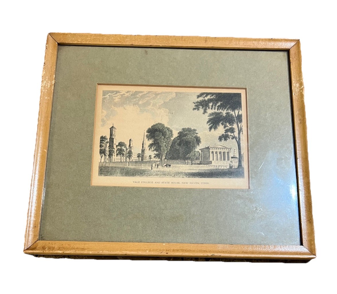 Vintage Yale University College State House Framed Print New Haven CT Wall Art Vintage Yale University College State House Framed Print New Haven CT Wall Art