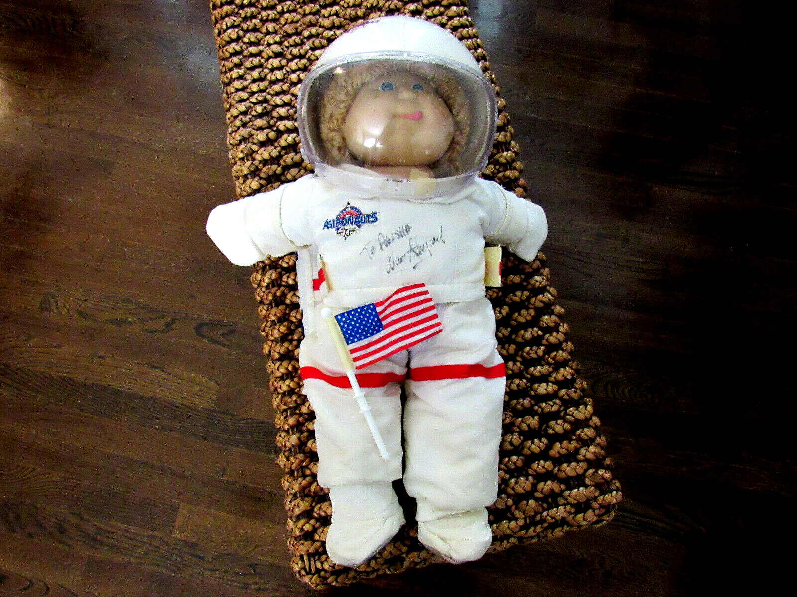 ALAN SHEPARD APOLLO 14 ASTRONAUT SIGNED AUTO CABBAGE PATCH ASTRONAUT DOLL BAS LT