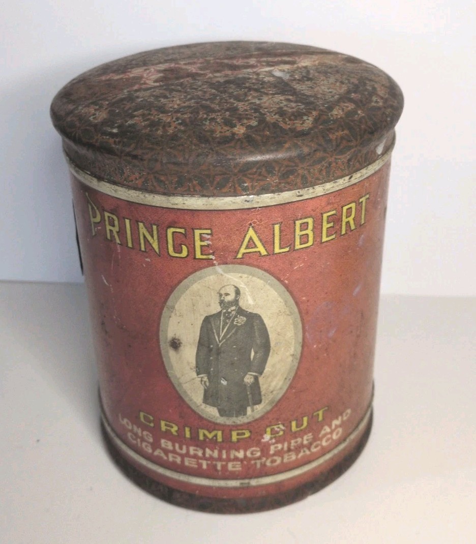 Vintage Domed Tin Prince Albert Crimp Cut Cigarette Tobacco Can 6\