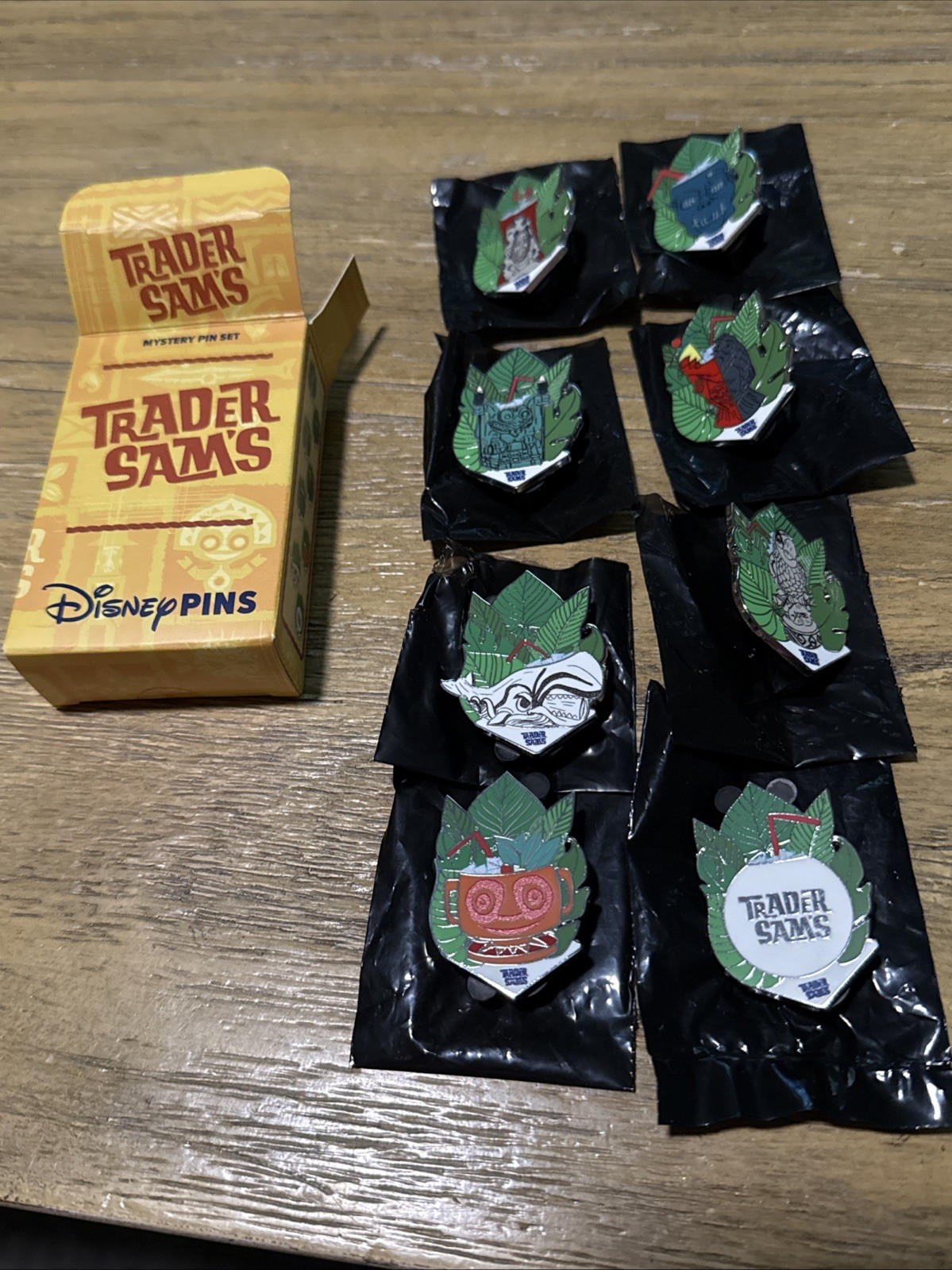 Disney Trader Sam’s Tiki Mugs Mystery Box Pin Full Set 8 Pins No Chaser