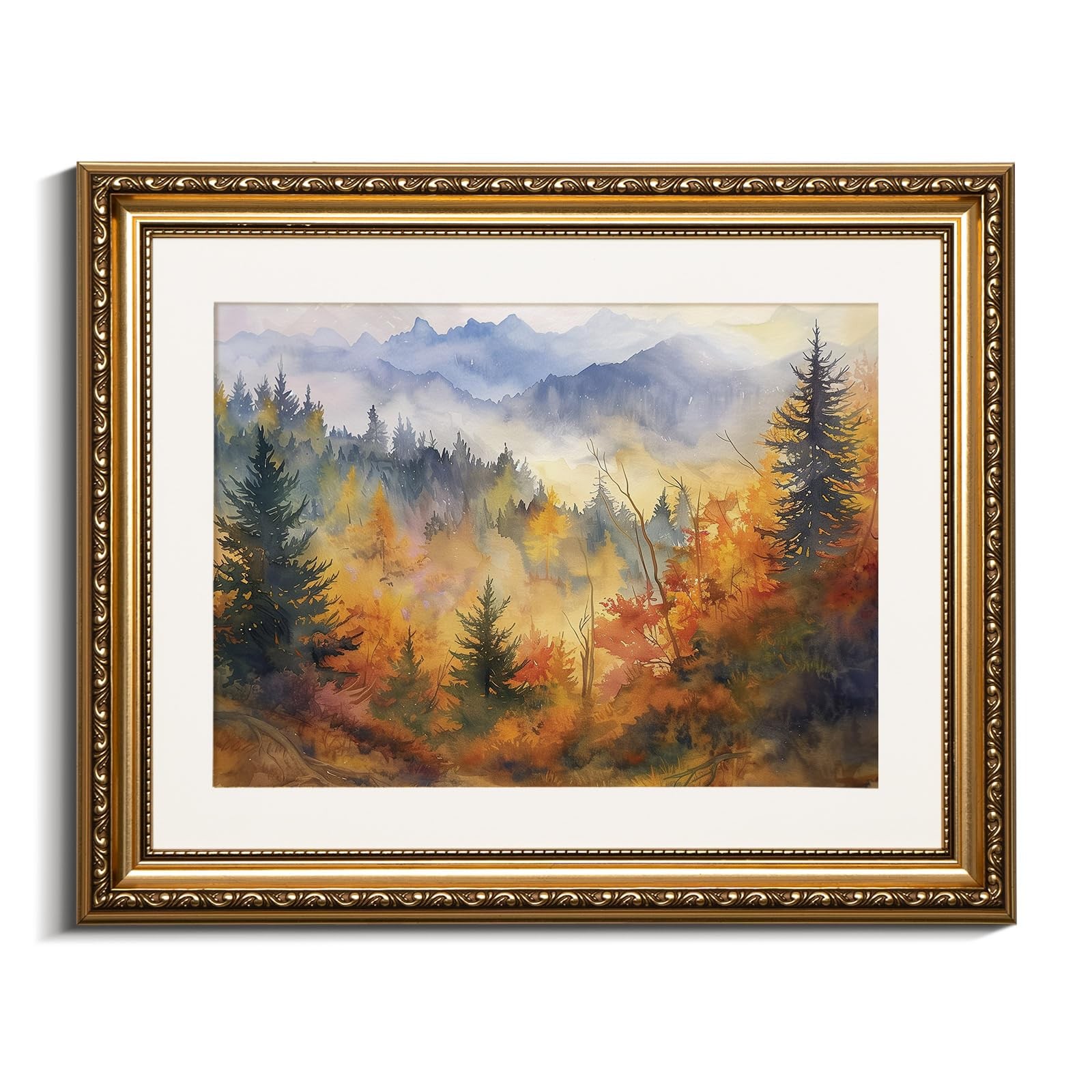 VIYYIEA Gold Framed Wall Art Canvas Print Home Decor Vintage Fall Scenery VIYYIEA Gold Framed Wall Art Canvas Print Home Decor Vintage Fall Scenery
