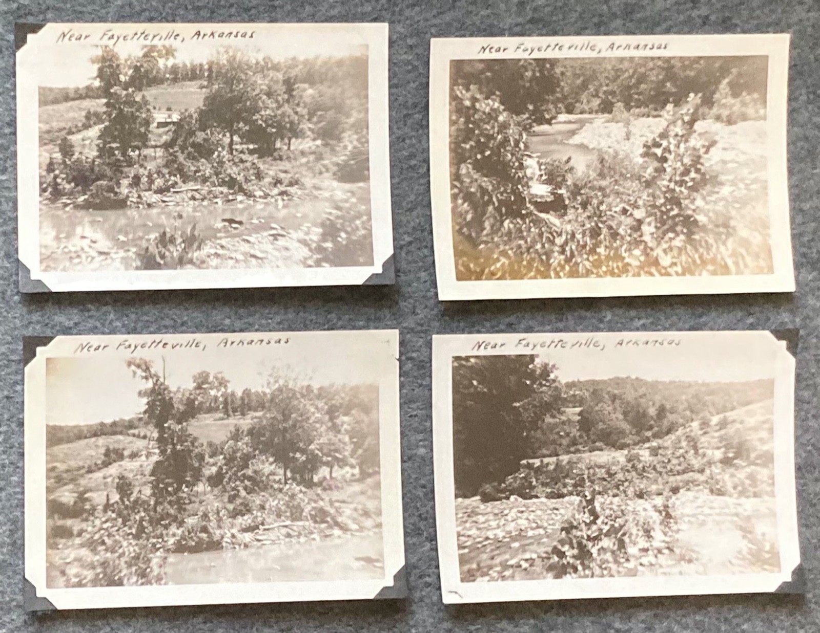 Vtg Photo 1930s - 1940s Near Fayetteville Arkansas River Mountain View Lot Of 4