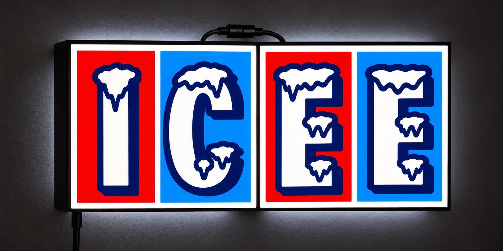 ICEE Light Box Display LED 2 Panel 3D Printed Advertising Wall/Desk Sign 8”x16” 