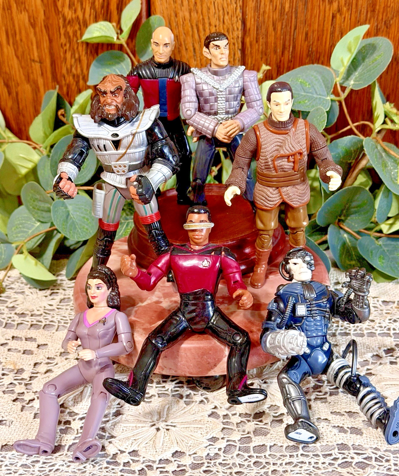 VTG '92/93 Playmates Star Trek  Loose Action Figure Lot/7 Captain Picard, Borg +